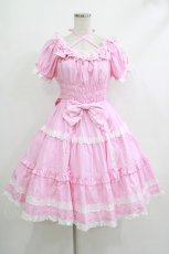 画像1: Angelic Pretty / Eternal Doll半袖ワンピース(小ギンガム) Free ピンク H-25-10-10-009-AP-OP-NS-ZH (1)
