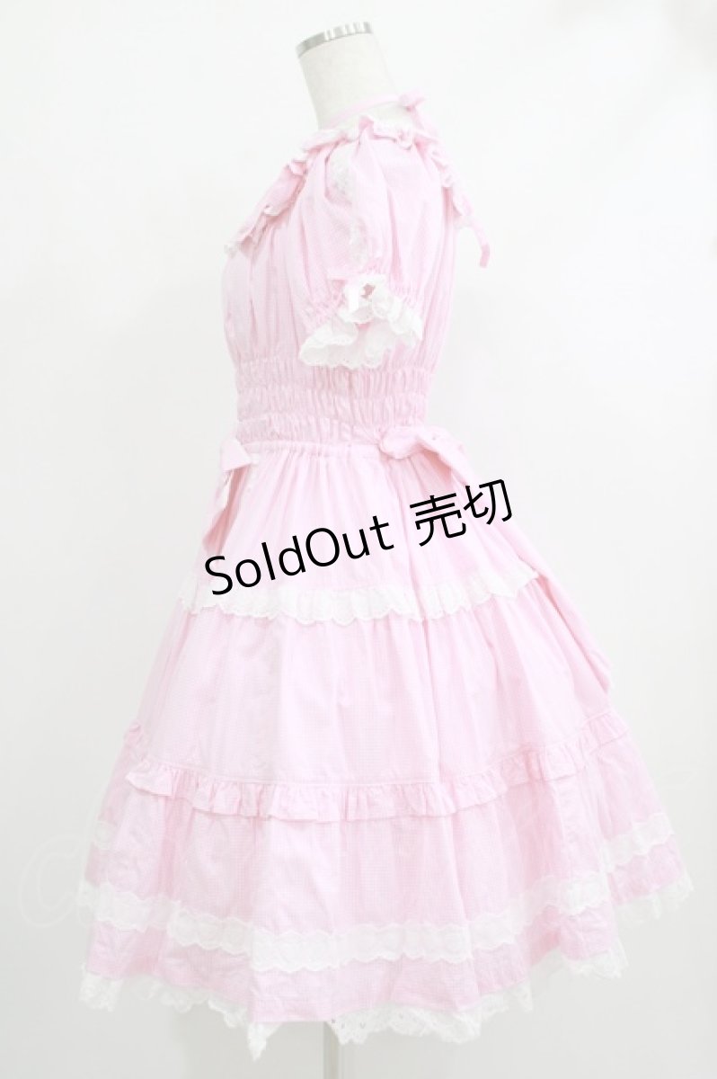 画像2: Angelic Pretty / Eternal Doll半袖ワンピース(小ギンガム) Free ピンク H-25-10-10-009-AP-OP-NS-ZH (2)
