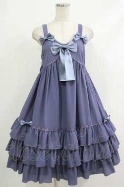 画像1: metamorphose / Ribbonベビードールジャンパースカート Free ブルー H-25-10-10-012-ME-OP-NS-ZH