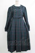 FLC / MINA*タータンチェックワンピース LL ネイビー H-25-10-10-014-LO-OP-NS-ZH