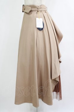 画像2: an another angelus / ベルト付きバックラッフルフレアースカート Free BEIGE H-25-10-10-024-CA-SK-NS-ZH