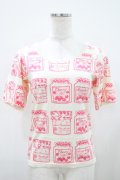 Emily Temple cute / ジャム瓶カットソー  オフ×ピンク H-25-10-11-001-ET-TO-KB-ZH
