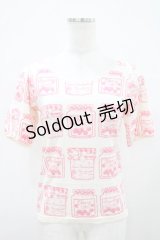 Emily Temple cute / ジャム瓶カットソー  オフ×ピンク H-25-10-11-001-ET-TO-KB-ZH