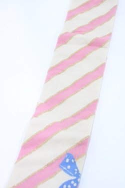 画像2: Emily Temple cute / ドットリボン＆ななめストライプオーバーニーソックス  ブルー×ピンク H-25-10-11-040-ET-ZA-KB-ZH