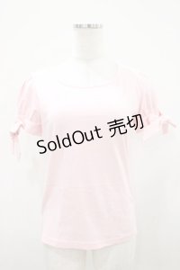 Emily Temple cute / リボンパフカットソー  ピンク H-25-10-11-006-ET-TO-KB-ZH