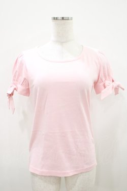 画像1: Emily Temple cute / リボンパフカットソー  ピンク H-25-10-11-006-ET-TO-KB-ZH