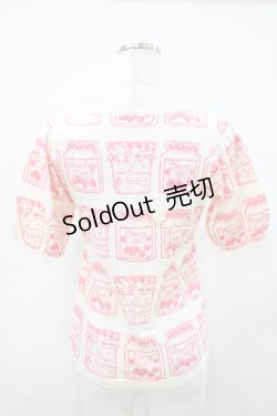 画像2: Emily Temple cute / ジャム瓶カットソー  オフ×ピンク H-25-10-11-001-ET-TO-KB-ZH