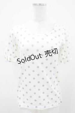 画像1: Emily Temple cute / ラメドットパフカットソー  オフ H-25-10-11-009-ET-TO-KB-ZH