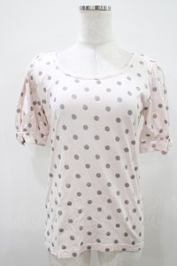 Emily Temple cute / ラメドットパフカットソー  ピンク H-25-10-11-010-ET-TO-KB-ZH