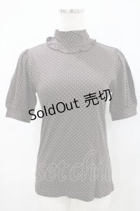 Emily Temple cute / バックリボンハイネックドットカットソー  チャ H-25-10-11-012-ET-TO-KB-ZH