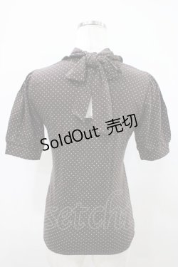 画像2: Emily Temple cute / バックリボンハイネックドットカットソー  チャ H-25-10-11-012-ET-TO-KB-ZH
