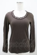 Emily Temple cute / レース長袖カットソー  チャ H-25-10-11-013-ET-TO-KB-ZH