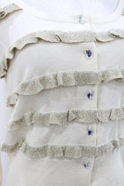 画像3: Emily Temple cute / ボーダーフリルカーディガン  オフ×ゴールド H-25-10-11-014-ET-TO-KB-ZH