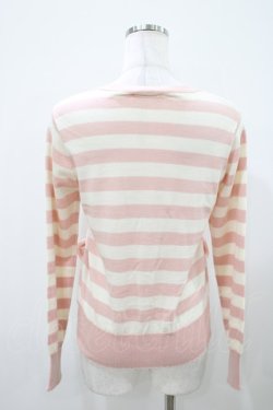 画像2: Emily Temple cute / ボーダーリボンカーディガン  ピンク H-25-10-11-019-ET-TO-KB-ZH