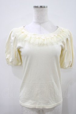 画像1: Emily Temple cute / チュールレースパフカットソー  オフ H-25-10-11-003-ET-TO-KB-ZH