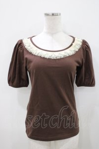 Emily Temple cute / チュールレースパフカットソー  チャ H-25-10-11-023-ET-TO-KB-ZH