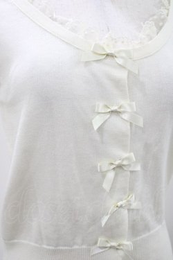 画像3: Emily Temple cute / ドットレースリボン半袖カーディガン  オフ H-25-10-11-026-ET-TO-KB-ZH