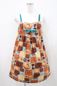 Emily Temple cute / ビスケット＆チョコノースリーブワンピース  サックス H-25-10-11-034-ET-OP-KB-ZH