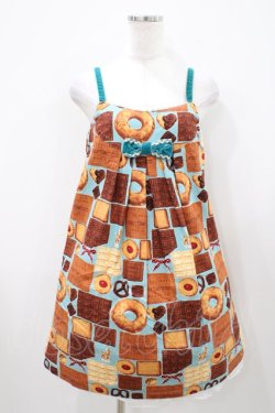 画像1: Emily Temple cute / ビスケット＆チョコノースリーブワンピース  サックス H-25-10-11-034-ET-OP-KB-ZH