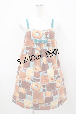 画像1: Emily Temple cute / ビスケット＆チョコノースリーブワンピース  サックス H-25-10-11-034-ET-OP-KB-ZH