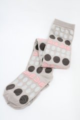 Emily Temple cute / ドットリボンオーバーニーソックス  オフグレー H-25-10-12-001-ET-ZA-KB-ZH