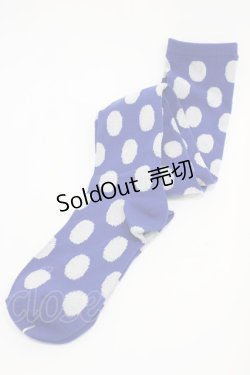 画像1: Emily Temple cute / ドットニーソックス  ブルー H-25-10-12-006-ET-ZA-KB-ZH