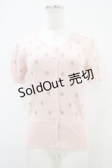 Emily Temple cute / ラメ水玉ニットカーディガン  ピンク H-25-10-12-049-ET-TO-KB-ZH