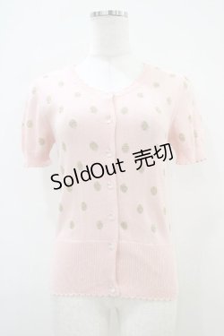画像1: Emily Temple cute / ラメ水玉ニットカーディガン  ピンク H-25-10-12-049-ET-TO-KB-ZH