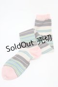 Emily Temple cute / マルチカラーボーダーニーソックス   H-25-10-12-009-ET-ZA-KB-ZH