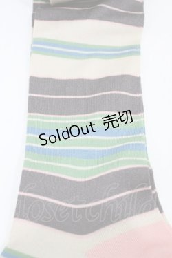 画像2: Emily Temple cute / マルチカラーボーダーニーソックス   H-25-10-12-009-ET-ZA-KB-ZH