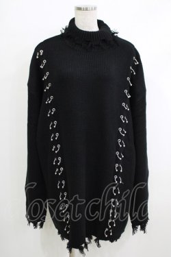 画像1: KILL STAR / Daith Knit Sweater S ブラック H-25-10-12-1062-SL-TO-KB-ZH