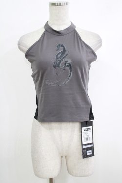 画像1: PUNK RAVE / Reversible printed vest M-L ブラック×グレー H-25-10-12-1064-PU-TO-KB-ZH