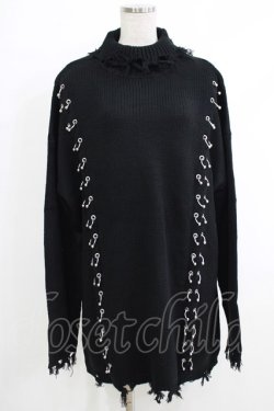 画像1: KILL STAR / Daith Knit Sweater S ブラック H-25-10-12-1067-SL-TO-KB-ZH