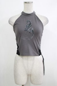 PUNK RAVE / Reversible printed vest XS-S ブラック×グレー H-25-10-12-1068-PU-TO-KB-ZT407