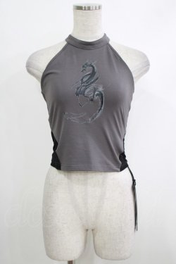 画像1: PUNK RAVE / Reversible printed vest XS-S ブラック×グレー H-25-10-12-1068-PU-TO-KB-ZH