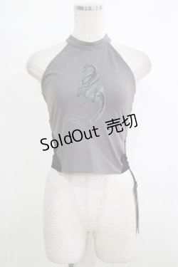 画像1: PUNK RAVE / Reversible printed vest XS-S ブラック×グレー H-25-10-12-1068-PU-TO-KB-ZT407