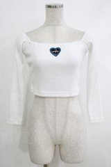 MORPH8NE / Berry off shoulder ribbed crop top  ホワイト H-25-10-12-1070-PU-TO-KB-ZH
