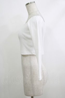 画像2: MORPH8NE / Berry off shoulder ribbed crop top  ホワイト H-25-10-12-1070-PU-TO-KB-ZH
