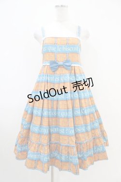 画像1: Emily Temple cute / ビスケットリボンブローチ付きノースリーブワンピース  ブルー H-25-10-12-017-ET-OP-KB-ZH