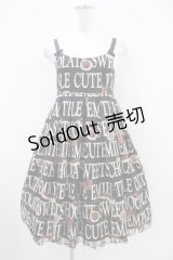 Emily Temple cute / ロゴ&チョコプリントノースリーブワンピース  ブラック H-25-10-12-019-ET-OP-KB-ZH