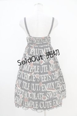 画像2: Emily Temple cute / ロゴ&チョコプリントノースリーブワンピース  ブラック H-25-10-12-019-ET-OP-KB-ZH