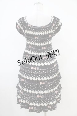 画像2: Emily Temple cute / リボン＆クリームカットソーティアードワンピース  クロ H-25-10-12-029-ET-OP-KB-ZH