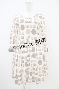 画像1: Emily Temple cute / ボンボンショコラカットソーワンピース  クリーム H-25-10-12-036-ET-OP-KB-ZH