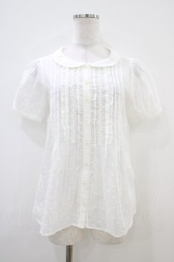 画像1: Emily Temple cute / ドビードットピンタックブラウス  ホワイト H-25-10-12-040-ET-BL-KB-ZH