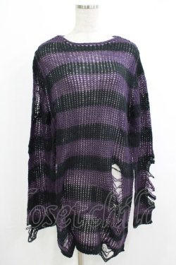 画像1: KILL STAR / Graph Knit Sweater XS ブラック×パープル H-25-10-13-1033-SL-TO-KB-ZH