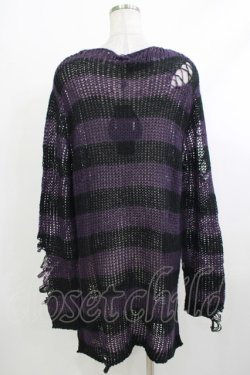 画像3: KILL STAR / Graph Knit Sweater XS ブラック×パープル H-25-10-13-1035-SL-TO-KB-ZH