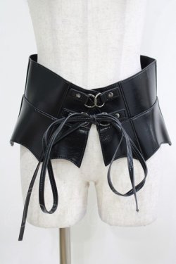 画像1: KILL STAR / Wetland Bat Peplum Corset ML ブラック H-25-10-13-1052-SL-ZA-KB-ZH
