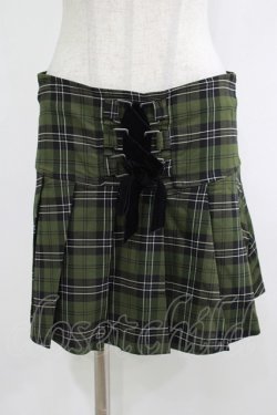 画像1: KILL STAR / Dark Canopy Pleated Skirt M グリーン H-25-10-13-1007-SL-SK-KB-ZH