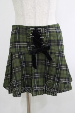 画像1: KILL STAR / Dark Canopy Pleated Skirt XS グリーン H-25-10-13-1014-SL-SK-KB-ZH