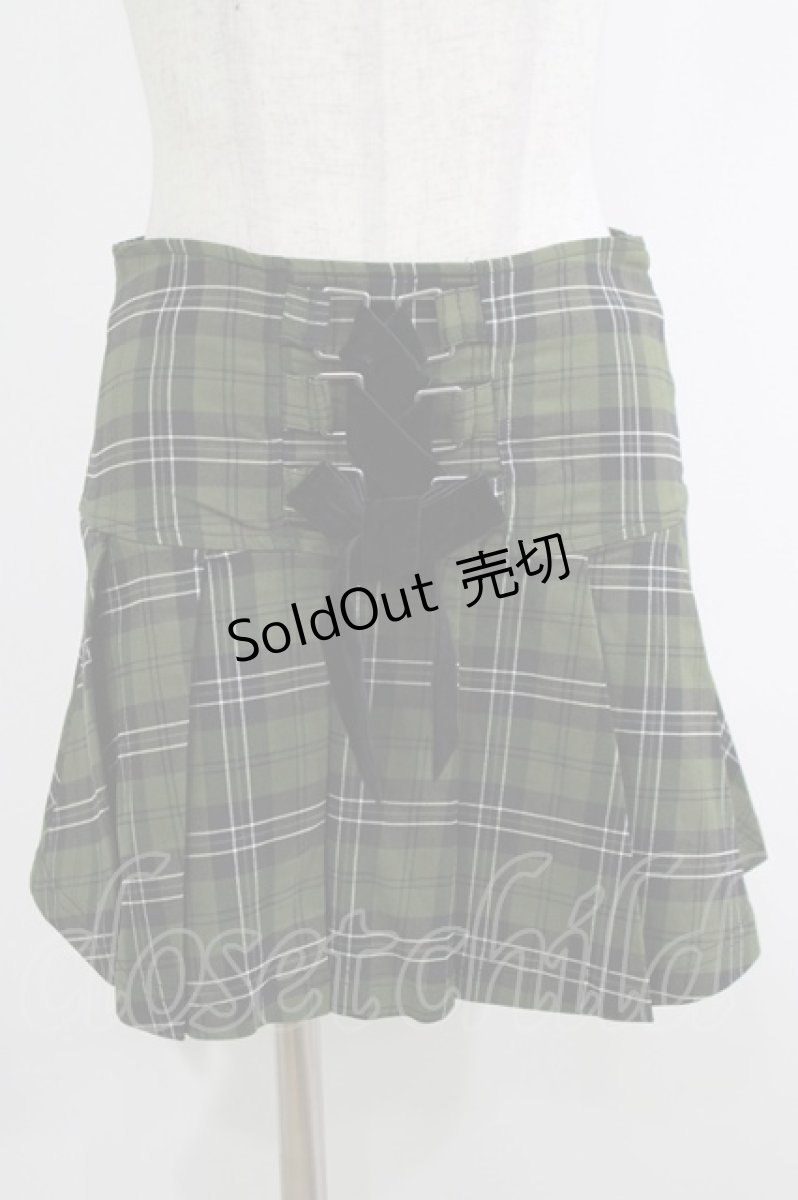 画像1: KILL STAR / Dark Canopy Pleated Skirt XS グリーン H-25-10-13-1015-SL-SK-KB-ZY (1)